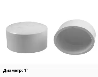 Заглушка полипропилен, полиэтилен, металлопластик 1" Чехия короткая